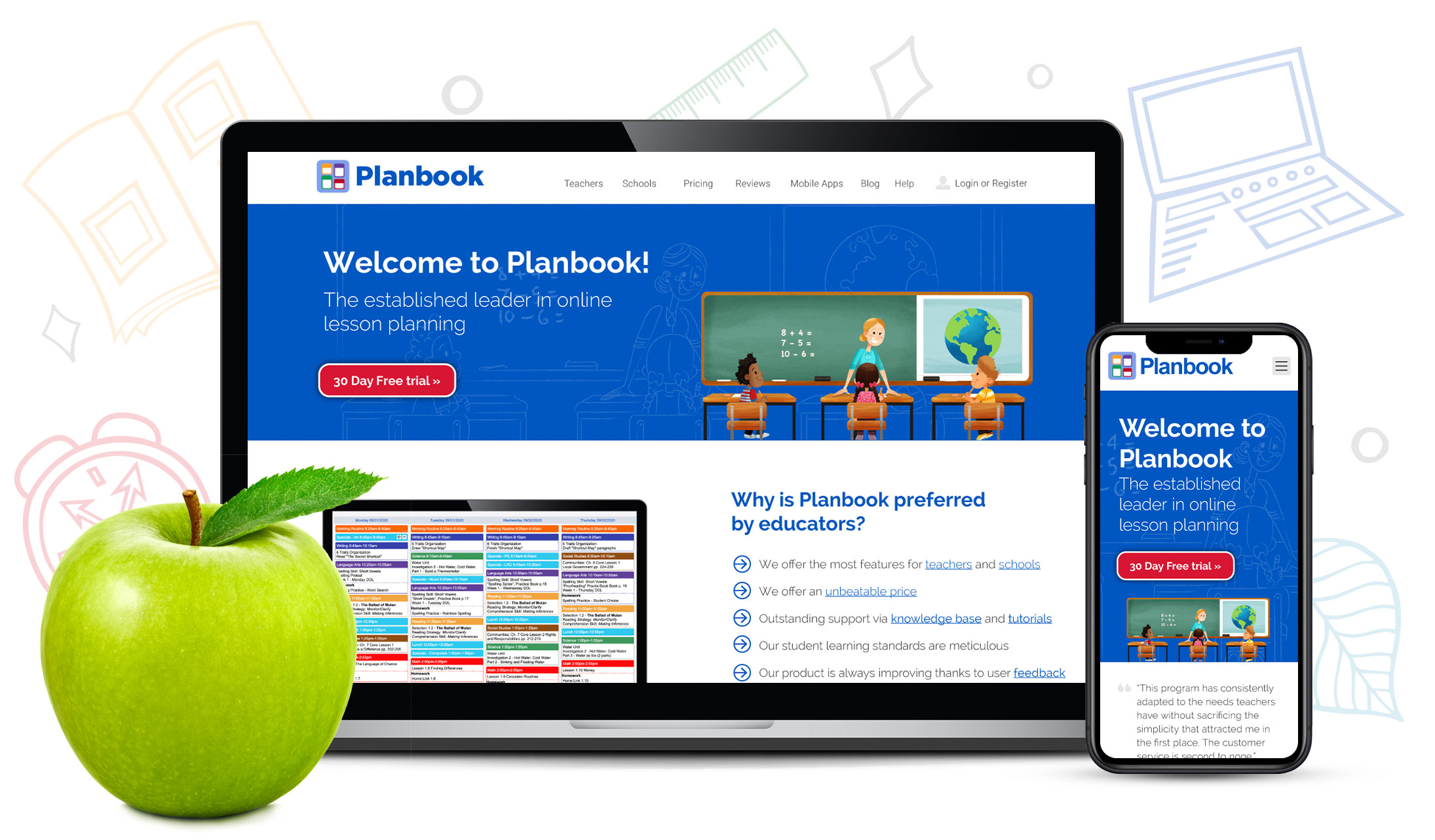 Design for Planbook website design, graphic design