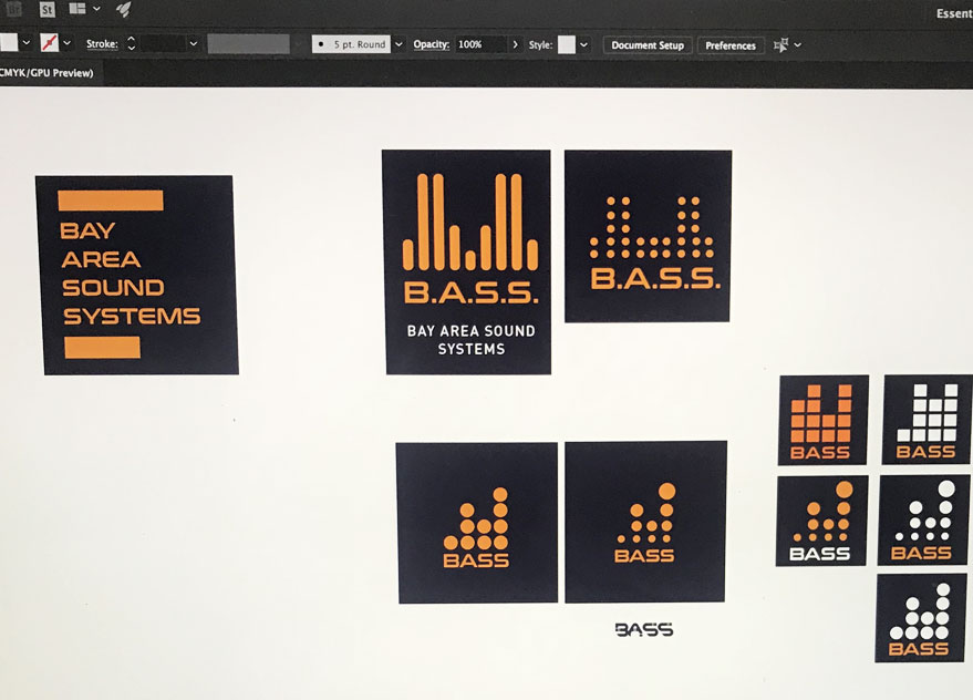 Early concepts for Bay Area Sound System Logo