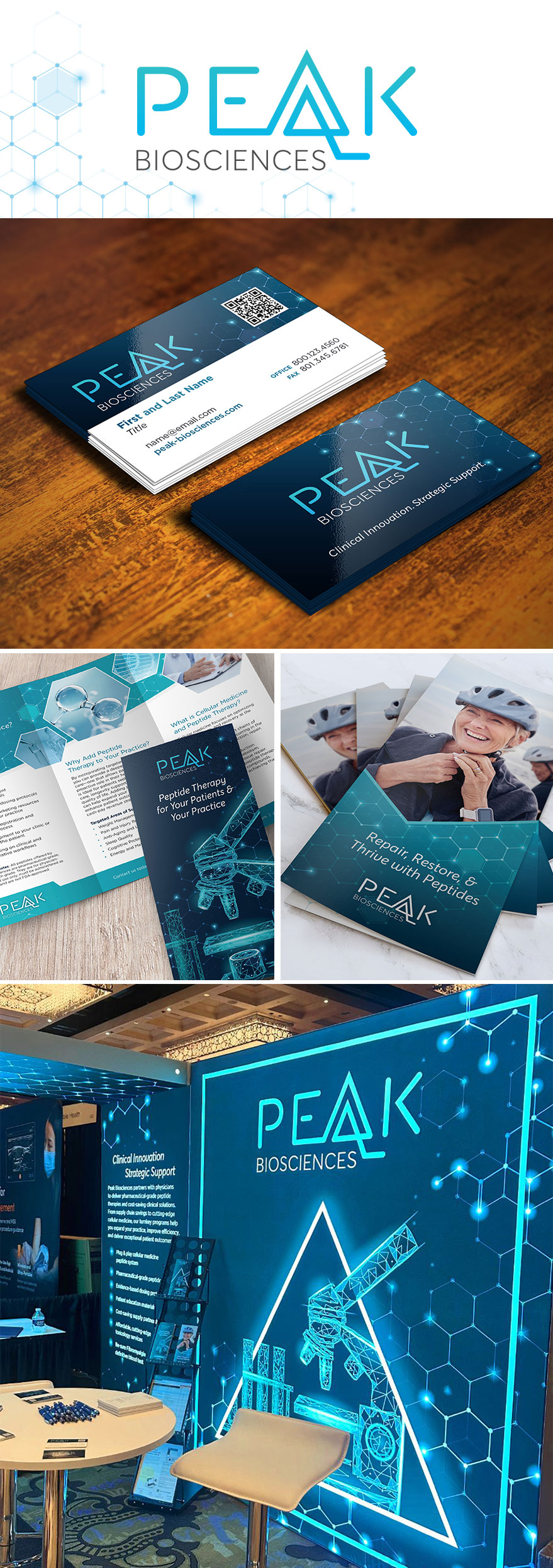 Small cosmetic company logo variations and branding with business card design